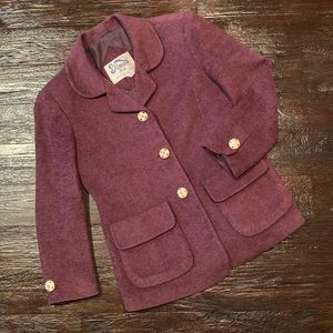 Vintage Burgundy Wool Blazer Jacket